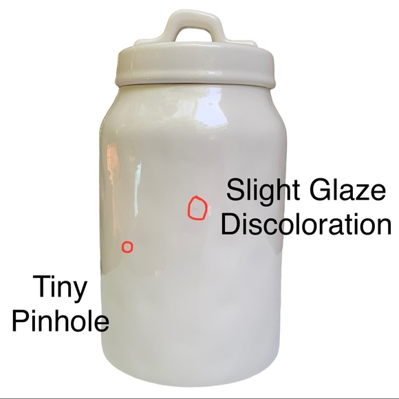 Rae Dunn FETCH Canister Dog Treat Jar White Black Letters Dimples NWT 2017 OG - Picture 12 of 16